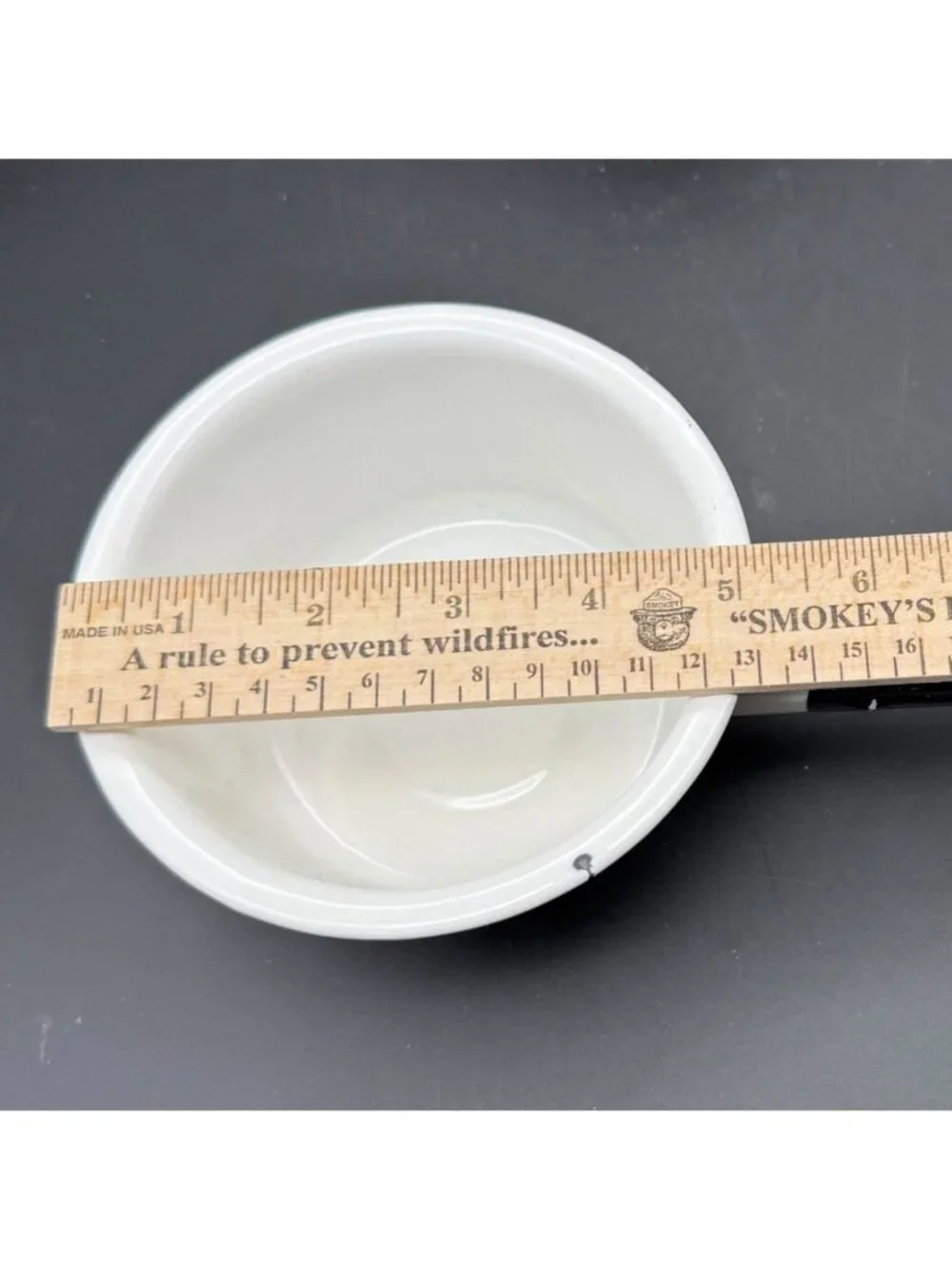 Vtg White Enamelware Nesting Saucepan Set of 3 Black Handles Farm Decor